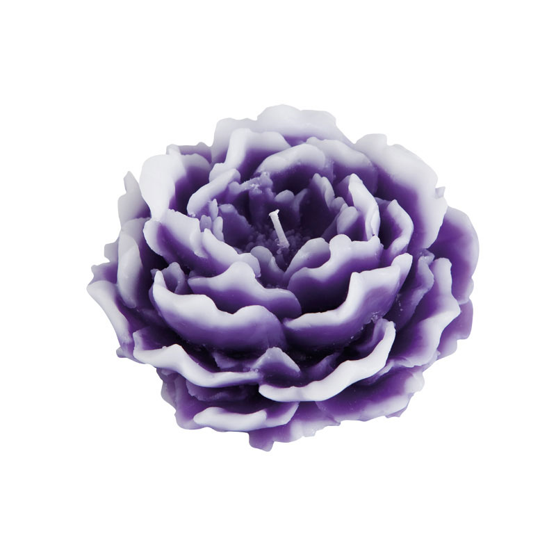 Vela con forma de flor I Vela con forma de peonia violeta I Decoragloba